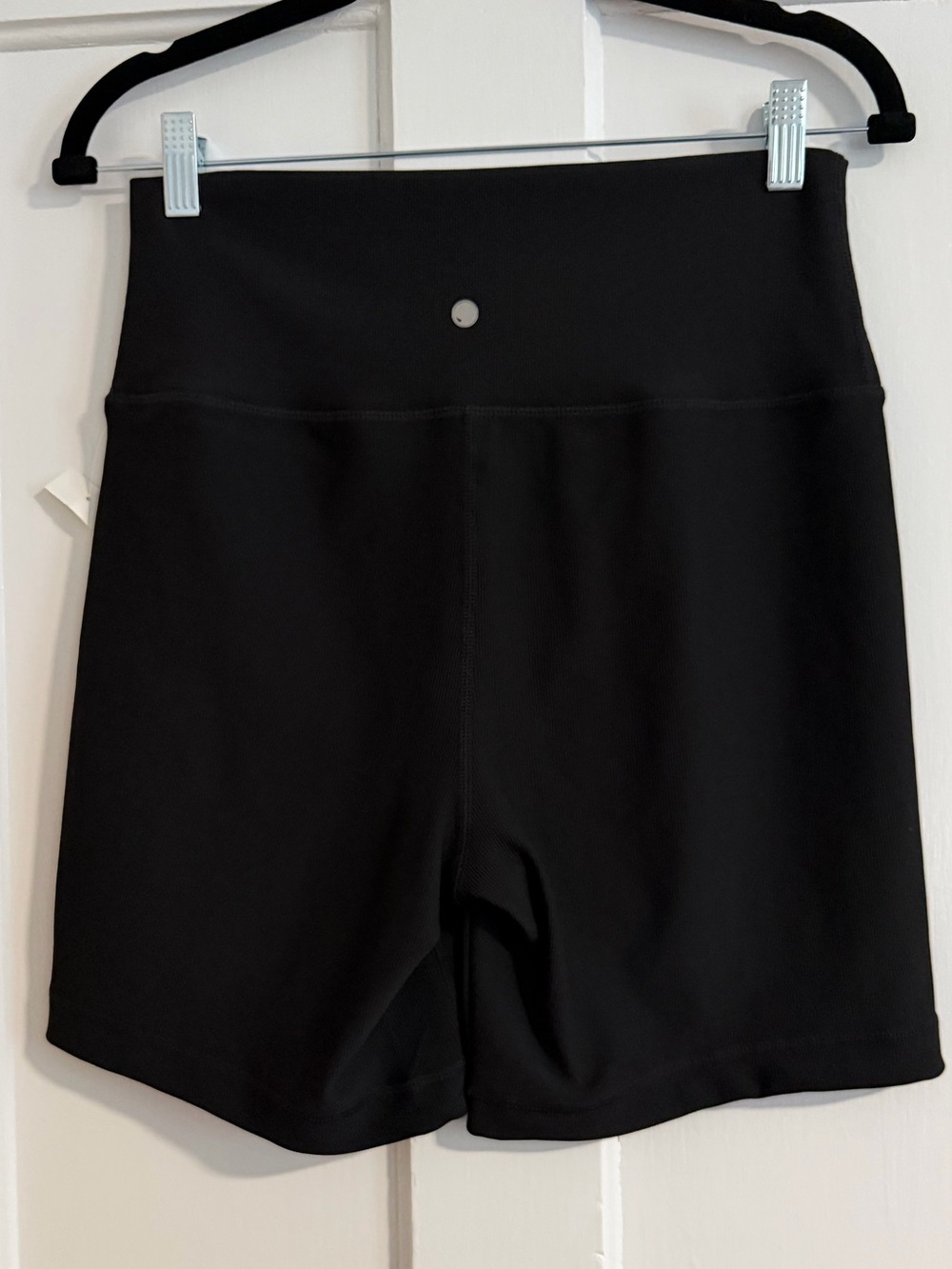 Yogalicious High-Waist Black Ribbed Women’s Bike Shorts XL - Picture 4 of 9
